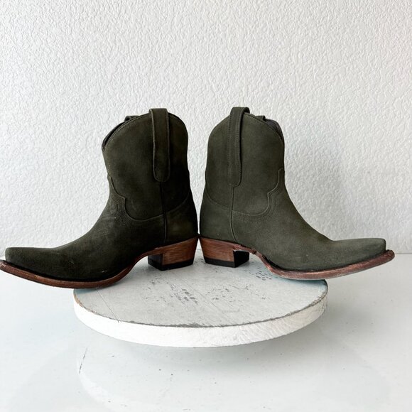 Lane EMMA JANE Womens Cowboy Bootie 6.5 Green Western Cowgirl Short Ankle Boots - Picture 6 of 11